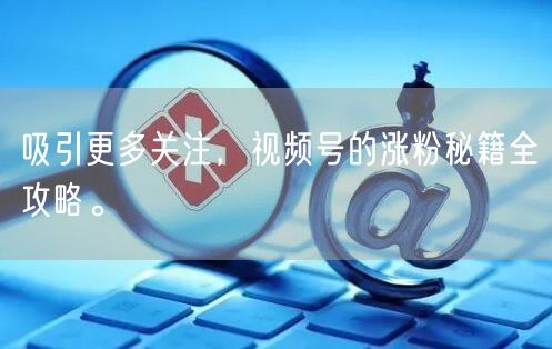 吸引更多关注,视频号的涨粉秘籍全攻略。