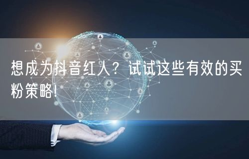 想成为抖音红人?试试这些有效的买粉策略!