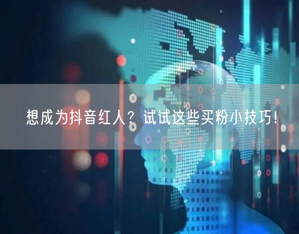 想成为抖音红人？试试这些买粉小技巧！